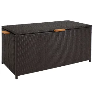 Sunnydaze Indoor/Outdoor Resin Rattan 75-Gallon Deck Box