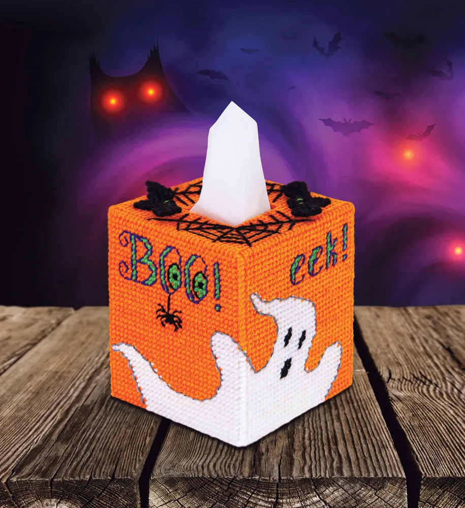 The "Boo"-ger Tissue Box Cover Plastic Canvas Kit