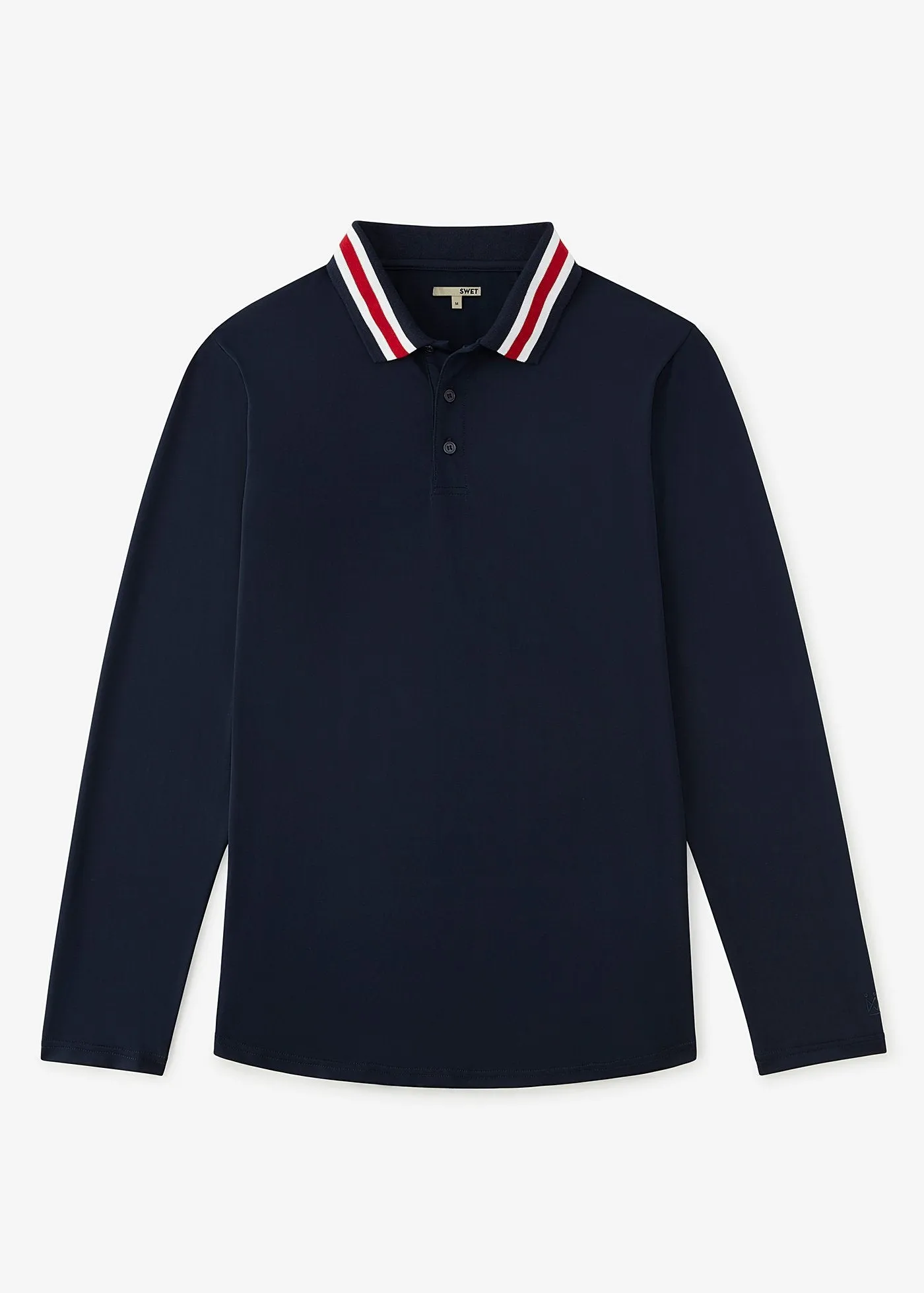 Varsity Striped Collar Polo | Navy w/Red Tipping