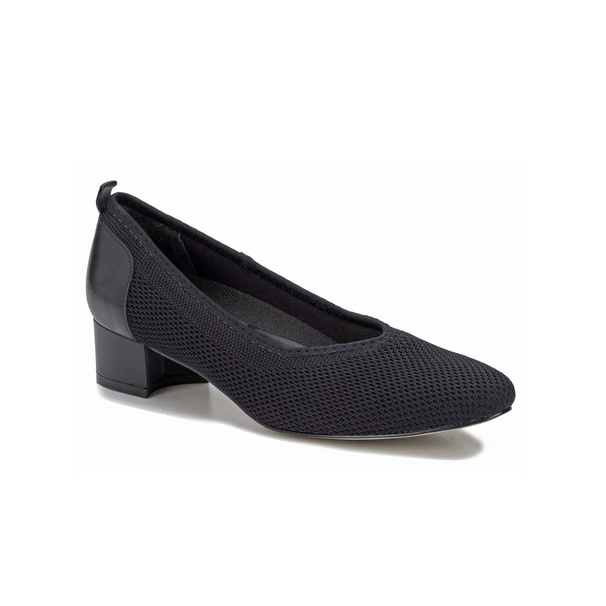 Walking Cradles Wc Hester Women Pump Slip-on In Black Knit Fabric/black Leather