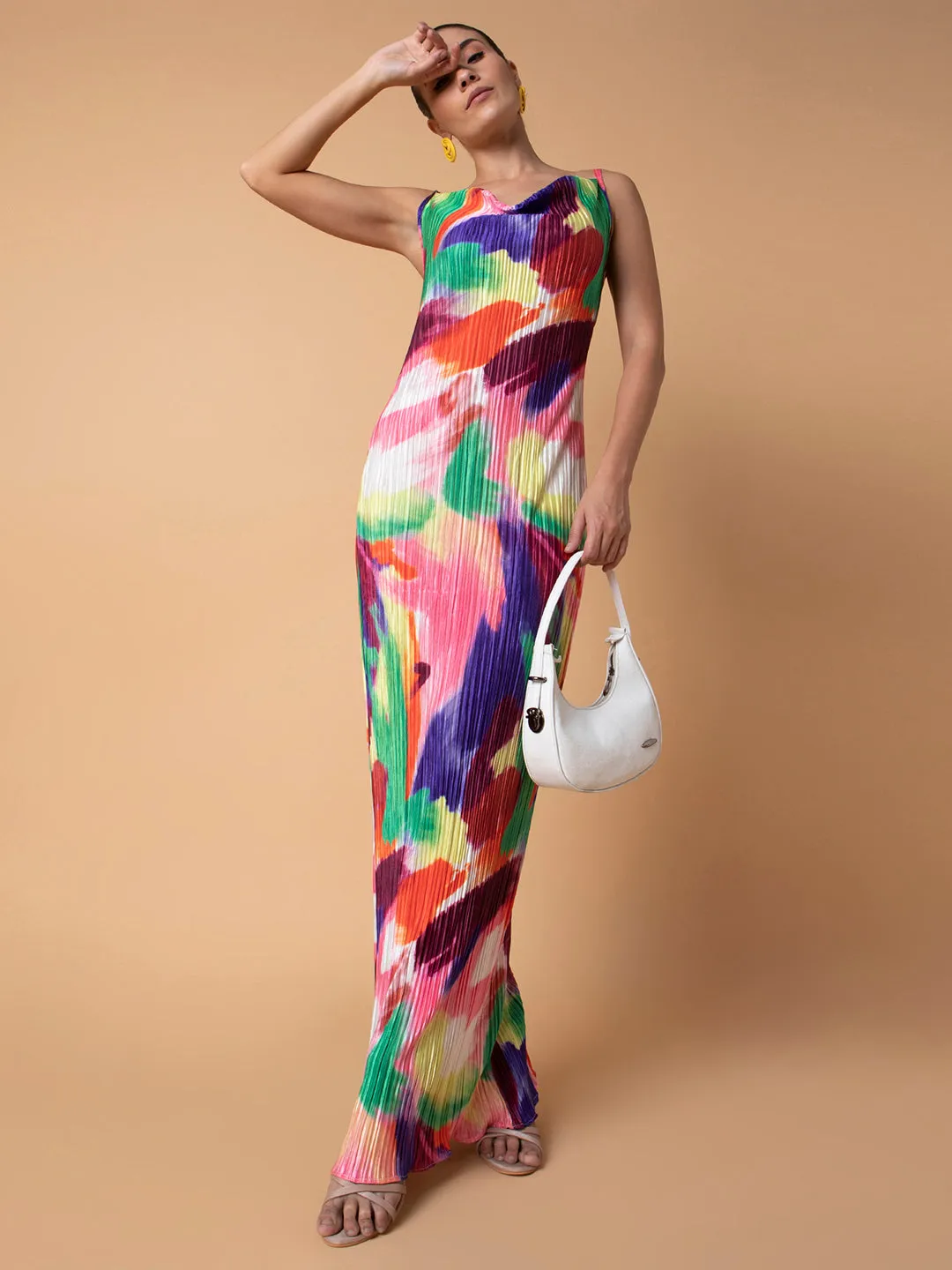 Women Maxi Abstract Multi Bodycon Dress